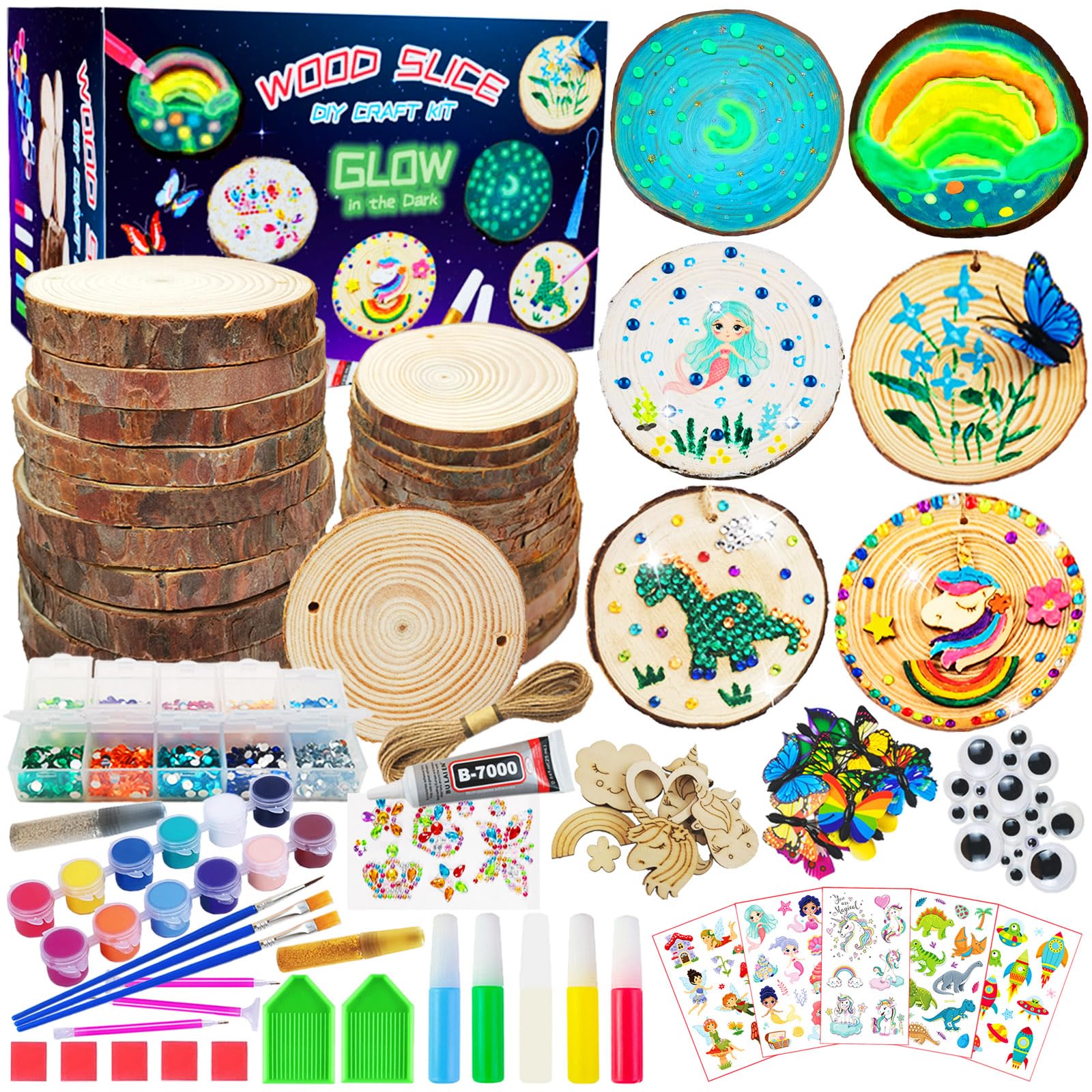 Amazon.com: KIRKOTOY Wooden Crafts Kit for Kids-Glow in The Dark